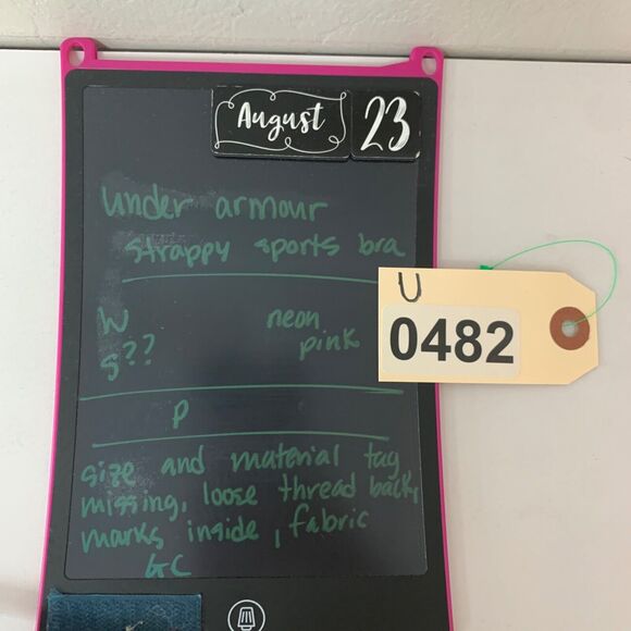 Under Armour Strappy Sports Bra Womens S Small Neon Pink Logo Band Unpadded - Picture 13 of 14